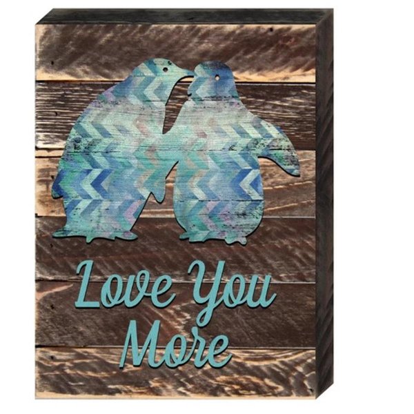 Designocracy Love You More Penguins Art on Board Wall Decor 9874212